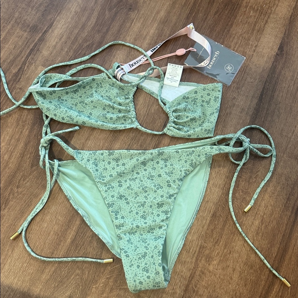 House of CB Mint Floral Bikini size L+